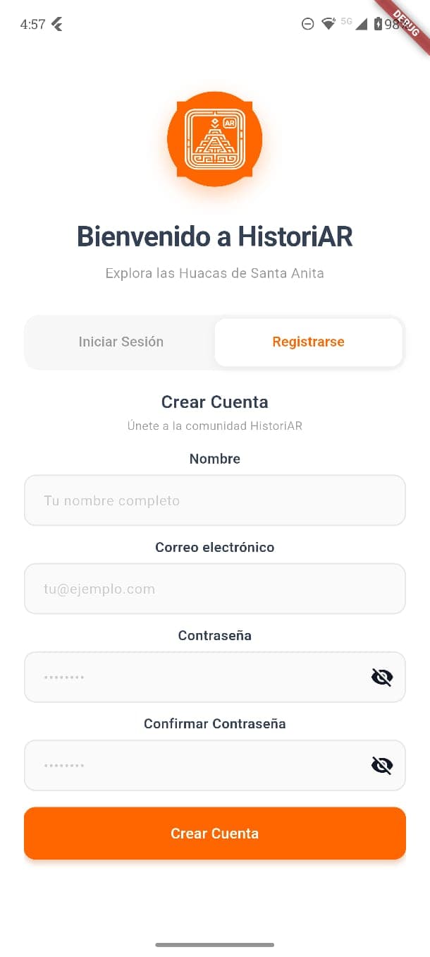 HistoriAR — Inicio de Sesión